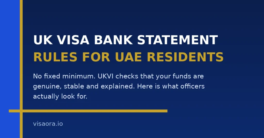UK visa bank statement rules for UAE residents - featured checklist graphic